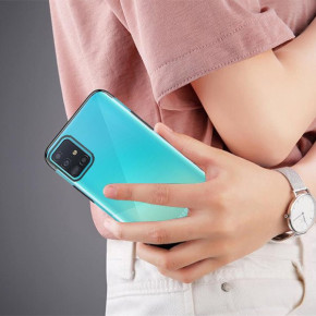 Луксозен силиконов гръб ТПУ прозрачен Fashion за Samsung Galaxy A51 A515F черен кант